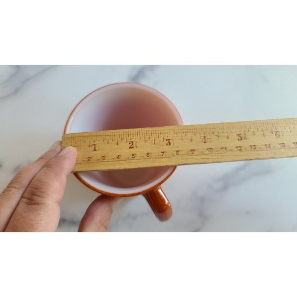 Vintage Pyrex Cup Mug Autumn Harvest Burnt Orange Rust D Handle MW Safe - Picture 8 of 10